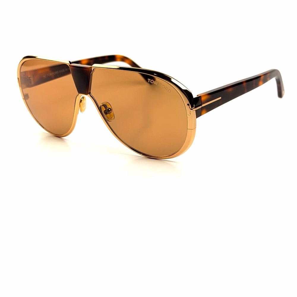 Tom Ford TF 1072 30E Vincenzo Gold Frame Tortoiseshell  Sunglasses Brown Lenses - Picture 6 of 8